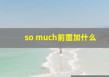 so much前面加什么